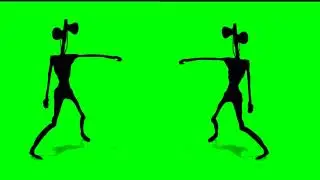 Footage Dancing Sirenogolovii green background  Футаж танцующий сиреноголовый на зеленом фоне