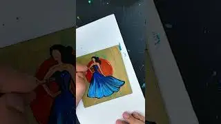 Easy Acrylic Painting for Beginners | Fashion Woman in a Blue Dress Tutorial