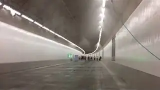 Fire systems test in SR99 highway tunnel