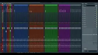 FL Studio setting up the mixer with routing and busses