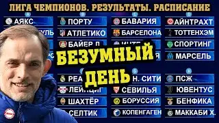 Лига Чемпионов. Результаты 1 тура. Группы E, F, G, H. Расписание. Таблица.