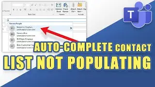 FIX Outlook: Auto-Complete Contact List Not Populating in TO, CC, or BCC Field