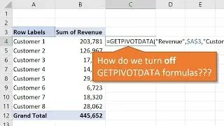 How to Turn Off GetPivotData for Excel Pivot Tables