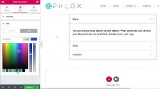 Adding Phlox Accordion with Elementor