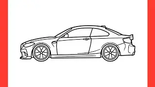 How to draw a BMW M2 2016 step by step / drawing bmw m2 f87 competition car easy