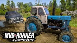 МАЖОР РАЗБИЛ НОВЫЙ ЛЕКСУС! ПОМОГ ТРАКТОРИСТ! РП Spintires: MudRunner