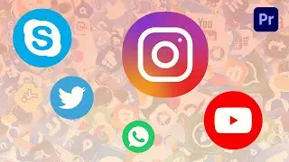 15 Social media icons Premiere Pro MOGRT - Premiere pro Templates