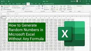 How to Generate Random Numbers in Microsoft Excel Without Any Formula | Normal Distribution Numbers