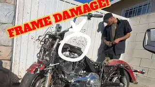 CANT BELIEVE THE FRAME DAMAGE ON THE WORST HARLEY FROM COPART!