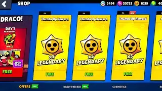 🥳Here is FREE 5 LEGENDARY STARR DROPS 🤩 Thumbs Up Rewards ✓ Brawl Stars