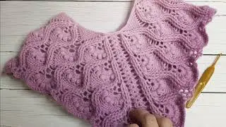 Пончо рельефным узором на основе шали ✨ Crochet poncho ✨