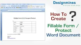 Fillable Form in word documents, Password Protect Word Document