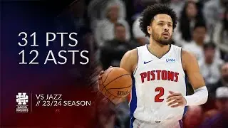 Cade Cunningham 31 pts 12 asts vs Jazz 23/24 season