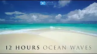 12 HOUR 4K Ocean Waves Video & Sounds: Perfect Beach Scene 