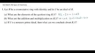 Basics of Quotient Rings