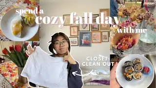 a cozy yet productive fall vlog 🍂 | closet clean out, organizing + cooking (autumn 2023)