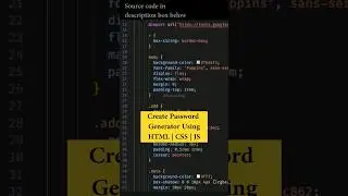 Create Password Generator Using HTML | CSS | JS