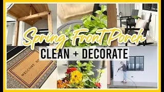 *NEW* SPRING FRONT PORCH CLEAN + DECORATE WITH ME 2023