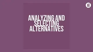 Analyzing and Selecting Alternatives