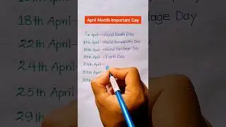 April Month Important Day || Important Day of April Month