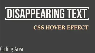 Amazing Disappearing Text On Hover In Html - Css Hover Effect - Easy css tutorials - Coding Area