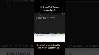 Interview Challenge # 91 || Create a unique id or token with vanilla JS 