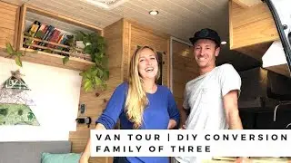 Sprinter DIY Van Conversion Tour with Full Bathroom | Van Life Family with Baby on Board