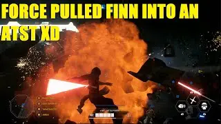 Star Wars Battlefront 2 - Force pulled Finn into a Chicken Walker XD | Kylo Ren & Boba Fett!