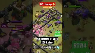 OP cleanup, witch slap flattens TH 8 too fast, Coc, clan war 3 star