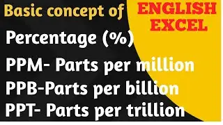 What is PPM, PPB, PPT and Percentage? | Parts per million | parts per billion | Parts per trillion