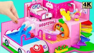 How To Make Pink Hospital has Automatic Water to Ambulance Swimming Pool Car ❤️ DIY Miniature House