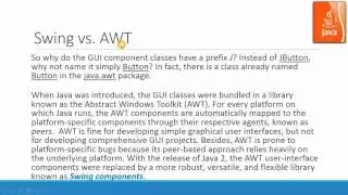 Class Hierarchy of AWT/Swing Package for Java GUI Basics