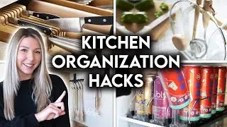 EASY KITCHEN ORGANIZATION IDEAS + SPACE SAVING STORAGE HACKS