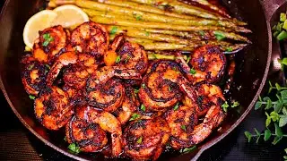 One Pan Blackened Shrimp and Asparagus Recipe - Easy Shrimp and Asparagus