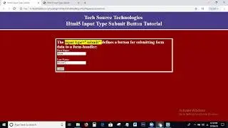 Html5 Input Type Submit Button Tutorial | Input type = 