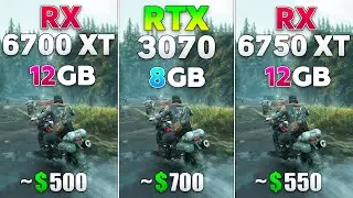 RX 6750 XT vs RTX 3070 vs RX 6700 XT - Test in 8 Games