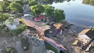 DRONE FOOTAGE: Flood Aftermath in North Sioux City, SD