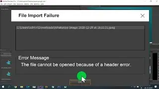 The file cannot be opened because of header error Adobe Premiere Pro