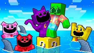 One Slime Block on a Smiling Critters LUCKY RAFT in Minecraft!