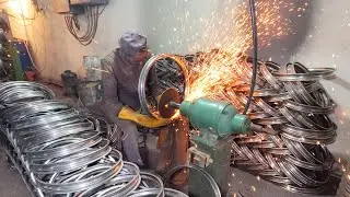 Amazing Process of Making Motorcycle Wheel Rim | Factory Mass Production