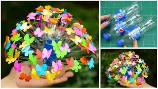 DIY How to make a vase from plastic bottles | Paper flower | Home Decor Ideas