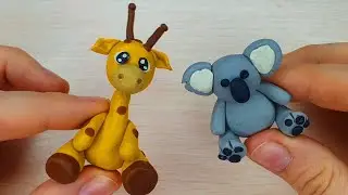 DIY Clay Modelling Animals Giraffe and Koala