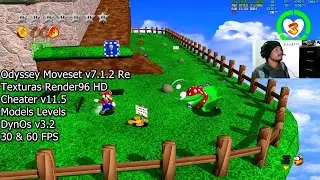 Super Mario 64 PC Port Mod Render96 Models Levels DynOs v3.2 Cheater v11.5 4K 30 FPS & 60 FPS 2022