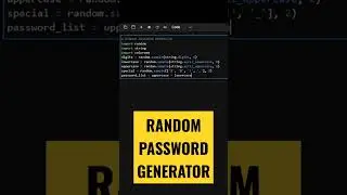 🤩RANDOM PASSWORD GENERATOR USING PYTHON🤩 #python #shorts #pythonshorts