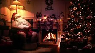 Immerse Yourself in the Peaceful Christmas Fire with Santa