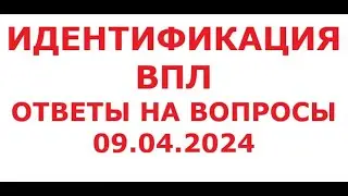 Идентификация ВПЛ. Ответы на вопросы. 9 апреля 2024 г.