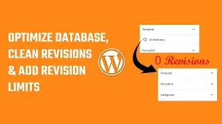 Optimize Database, delete revisions & add revision Limits | #WordPress 27 | 2023