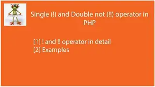 [Solved] Single (!) and Double not (!!) operator in PHP