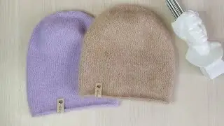 Шапка БИНИ из пуха норки / ангоры ❤ самая модная шапочка на весну