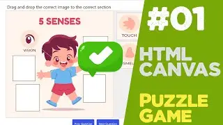 #01 Learn Canvas by creating a puzzle game in JavaScript and PHP | Quick programming tutorial